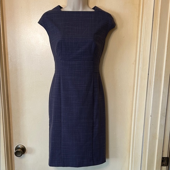 Ann Taylor Factory Business Casual Blue Midi Dress size 0P - Picture 1 of 14